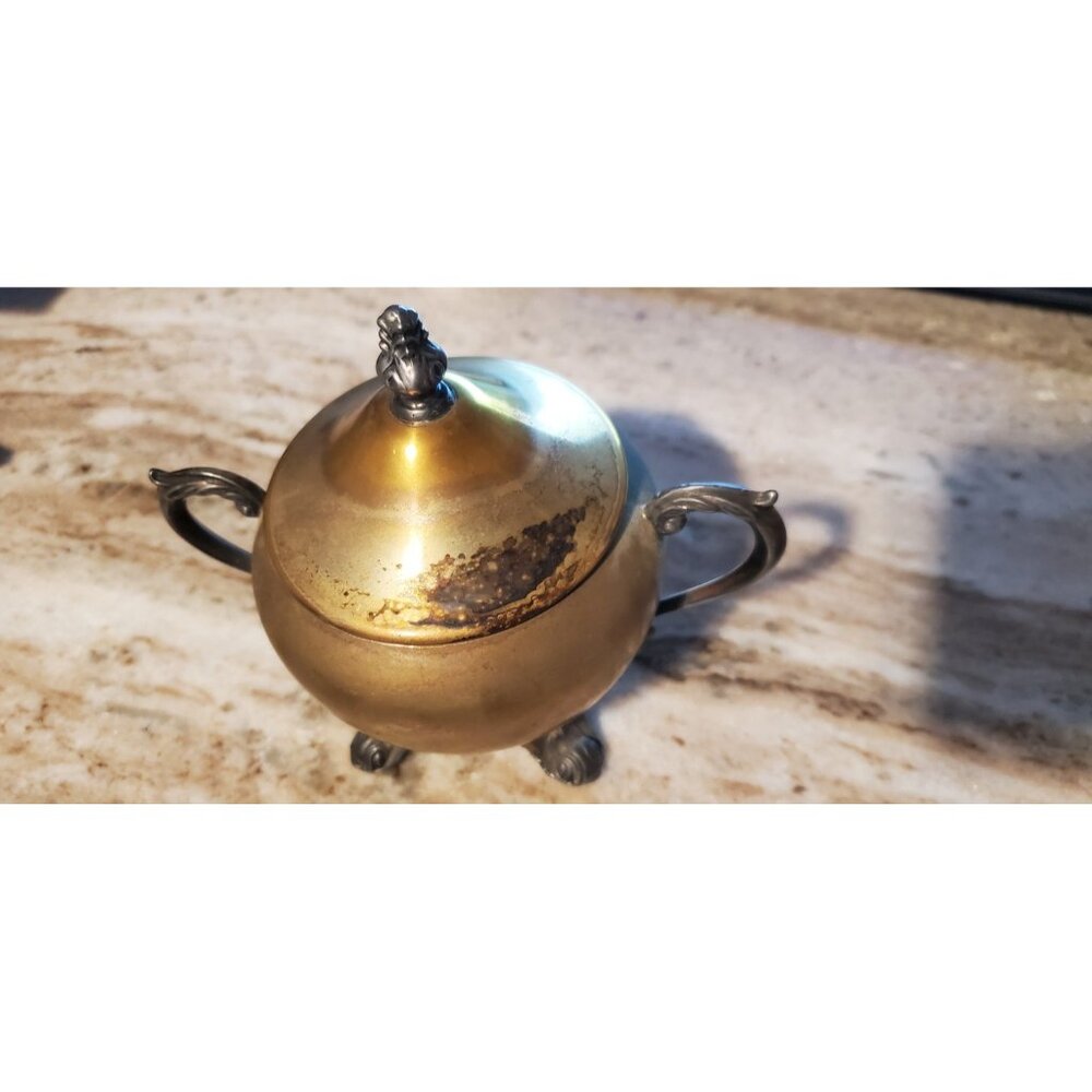 Antique F.B. Rogers Silver Co. 1883 Silverplate Sugar Bowl - Picture 3 of 7